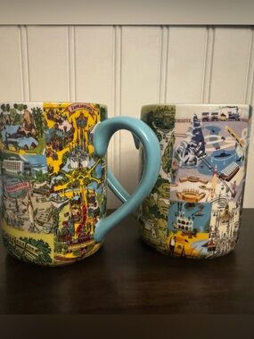 Disney Parks Magic Kingdom Vintage Style Map Design Tomorrowland Fantasyland Mug